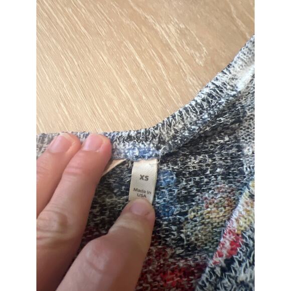 Soft Surroundings Botanique Floral Stripe Knitted Lightweight Sweater Size XS - Picture 3 of 6